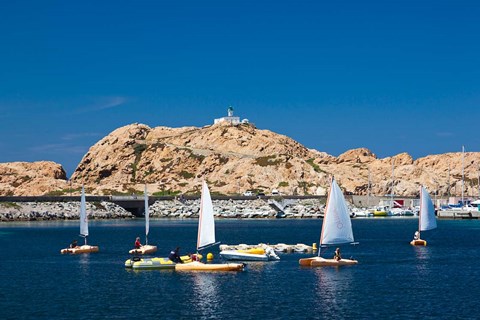 Framed Sailboats in Corsica, France Print