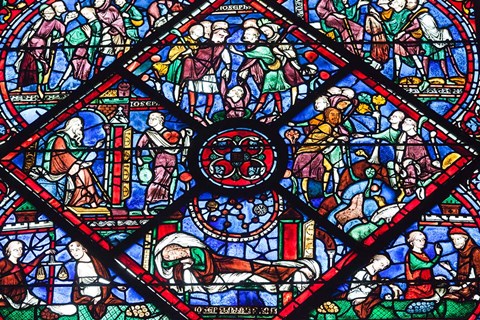 Framed Chartres Cathedral Stained Glass Print