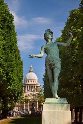 Framed Bronze statue of Jardin du Luxembourg Print