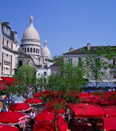 Framed Place Du Tertre, Montmartre, Paris, France Print