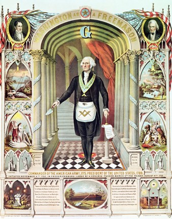 Framed George Washington as a Freemason Print