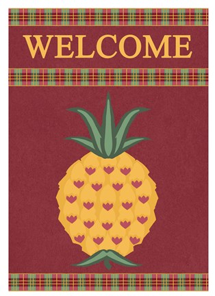 Framed Plaid Pineapple Banner Print