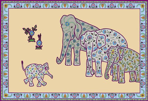 Framed Elephant Right Page Print