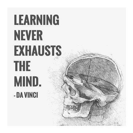 Framed Learning Never Exhausts the Mind -Da Vinci Quote Print