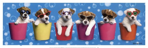 Framed Shady Pups Print