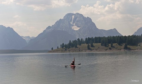 Framed Canoeing In Teton Print