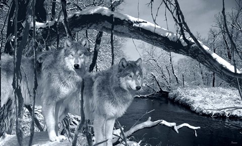 Framed At River&#39;s Edge Silvertone Print