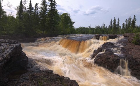 Framed North Shore Rushing Water And Rocks Print