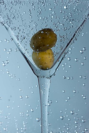 Framed Olive Duo In Martini Glass II Print