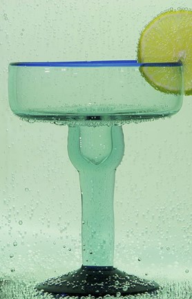 Framed Margarita Glass And Lemon Print