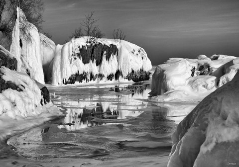 Framed Lake Superior 18 Frozen Print