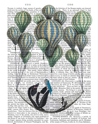 Framed Penguin in Hammock Balloon Print