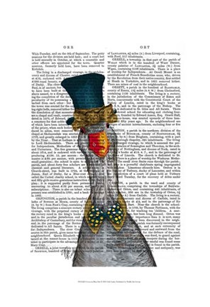 Framed Goose in Blue Hat Print
