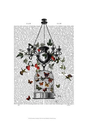 Framed Strawberry Chandelier Print
