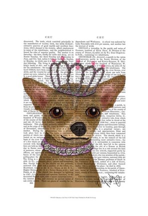 Framed Chihuahua And Tiara Print