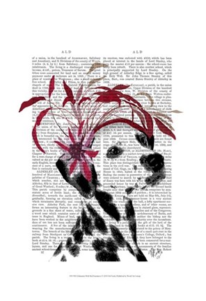 Framed Dalmatian With Red Fascinator Print