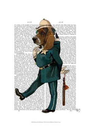 Framed Basset Hound Policeman I Print