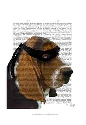 Framed Basset Hound Ninja Print