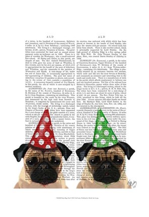 Framed Party Pugs Pair Print