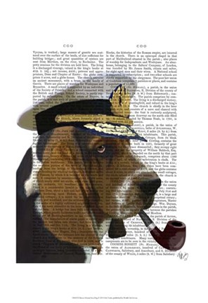 Framed Basset Hound Sea Dog I Print
