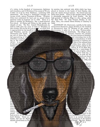 Framed Hipster Dachshund Black and Tan Print