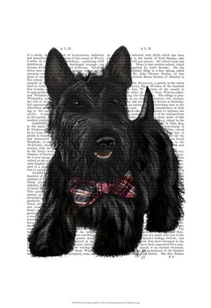 Framed Scottish Terrier and Bow Print