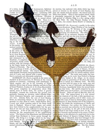 Framed Boston Terrier in Cocktail Glass Print