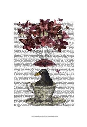 Framed Blackbird In Teacup Print