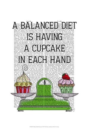 Framed Balanced Diet Illustration Print