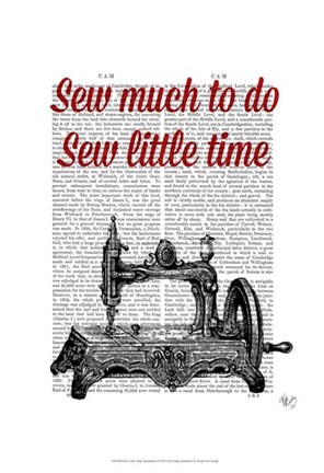 Framed Sew Little Time Illustration Print