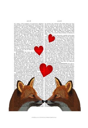 Framed Foxes in Love Print
