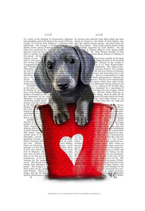 Framed Buckets of Love Dachshund Puppy Print