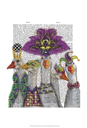 Framed Mardi Gras Gaggle of Geese Print