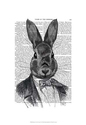 Framed Rabbit In Suit Portrait Print