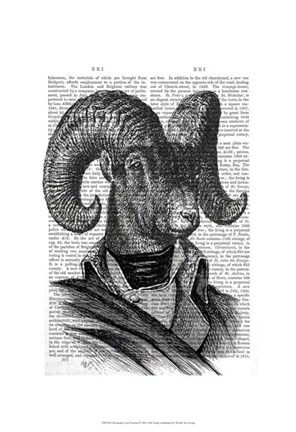 Framed Mountain Goat Portrait Print