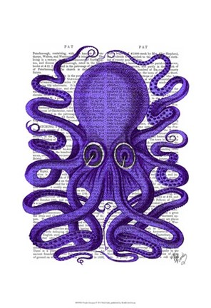 Framed Purple Octopus Print