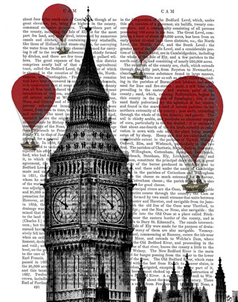 Framed Big Ben and Red Hot Air Balloons Print