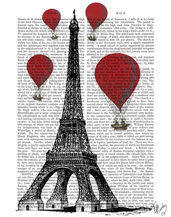 Framed Eiffel Tower and Red Hot Air Balloons Print
