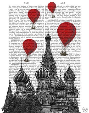 Framed St Basil&#39;s Cathedral and Red Hot Air Balloons Print