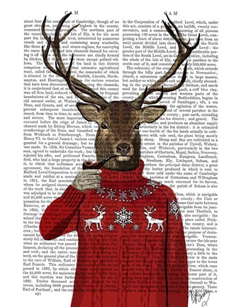 Framed Deer in Ski Sweater Print