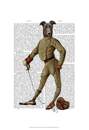 Framed Greyhound Fencer Dark Full Print