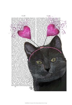 Framed Black Cat Valentines Print