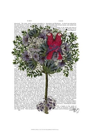 Framed Love Birds in a Tree Print