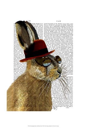 Framed Steampunk Hare with Bowler Hat Print