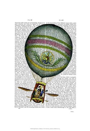 Framed Light Blue Hot Air Balloon Print