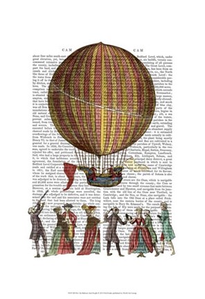 Framed Hot Air Balloon And People Print