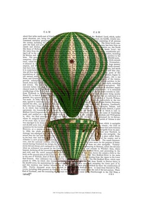 Framed Tiered Hot Air Balloon Green Print