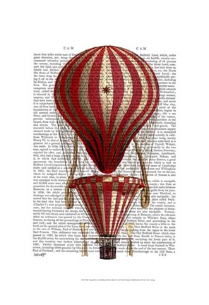 Framed Tiered Hot Air Balloon Print Red Print