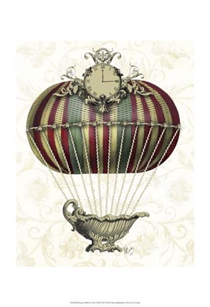 Framed Baroque Balloon with Clock Print