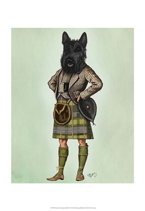 Framed Scottish Terrier in Kilt Print